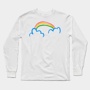 rainbow hands draw doodle art illustration Long Sleeve T-Shirt